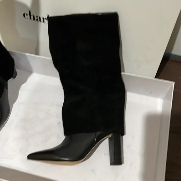 Charles David Suede Overlay Leather boot - Picture 4 of 7